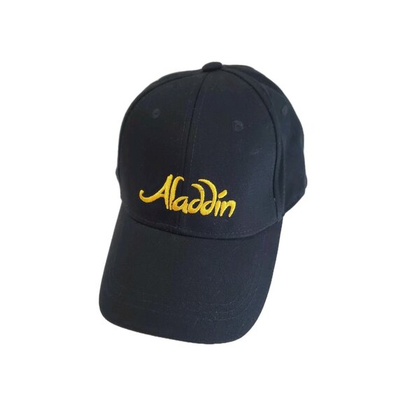 Disney Aladdin Strapback Hat Baseball Cap Genie Patch Black Adjustable Parks - Picture 1 of 15